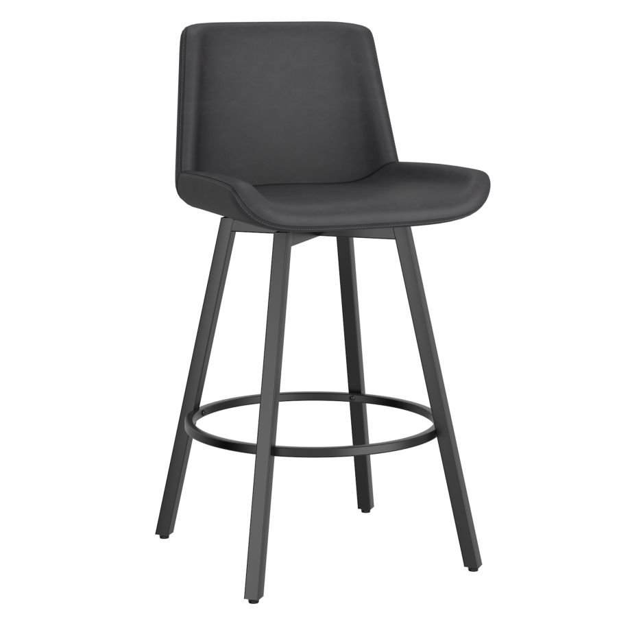 Fern Vintage Charcoal Swivel Counter Stool, Set of 2