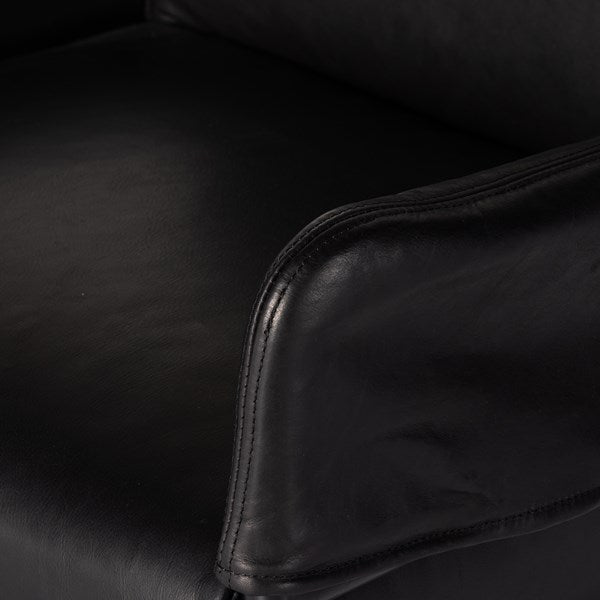 Brickel Heirloom Black Leather Dining Armchair