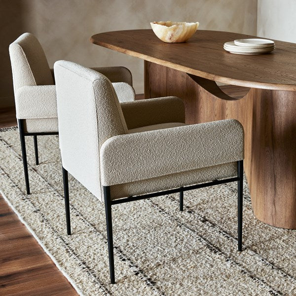 Brickel Boucle Light Taupe Dining Armchair