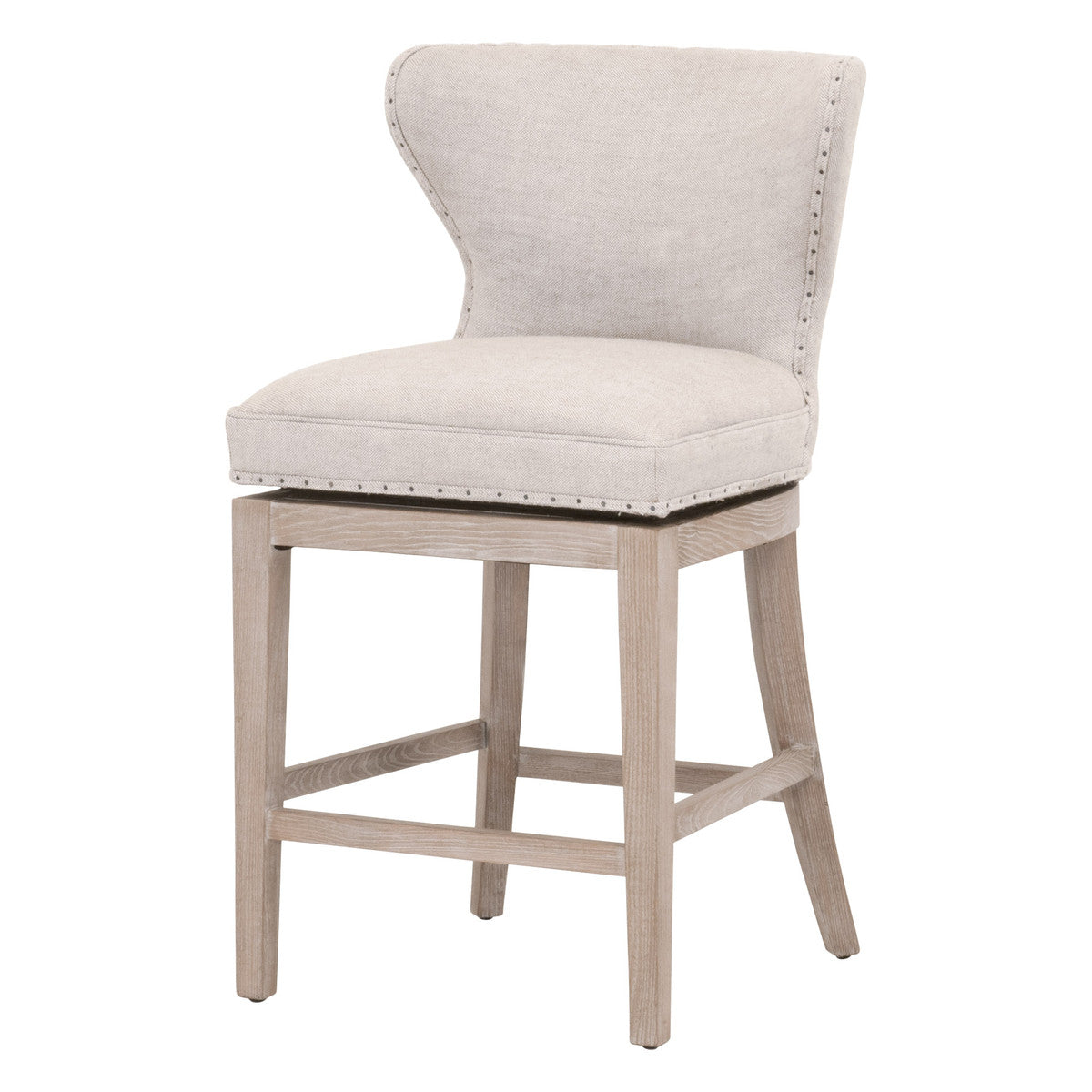 Milton Bisque French Linen Swivel Counter Stool