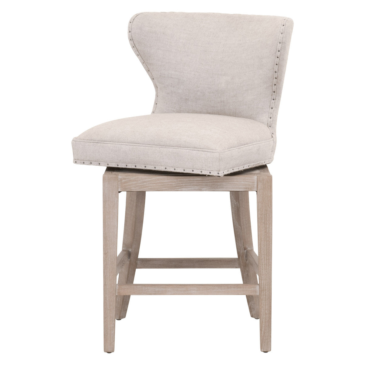 Milton Bisque French Linen Swivel Counter Stool