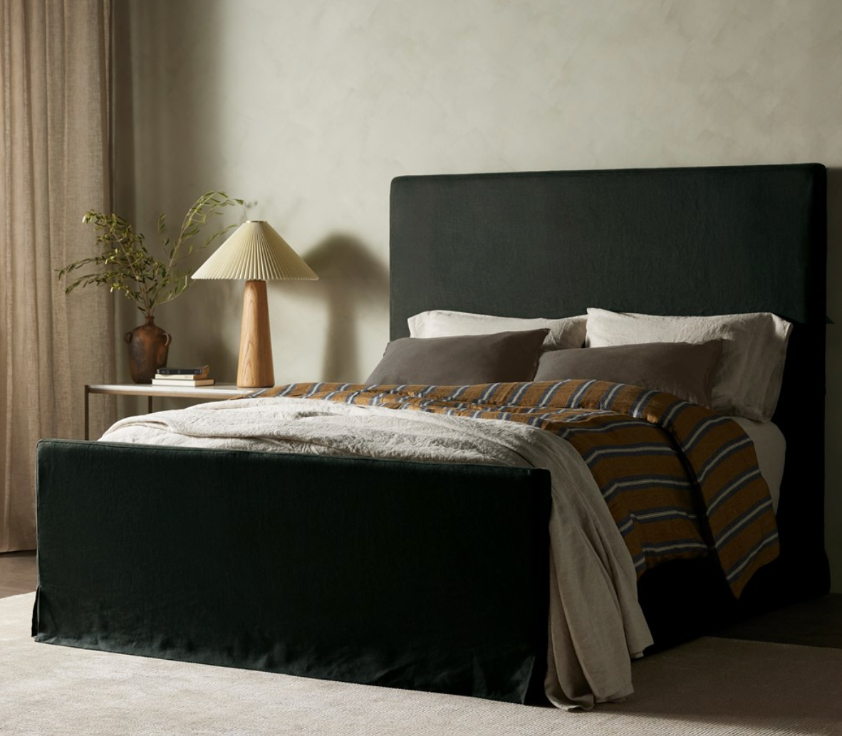 Daphne Pine Linen Slipcover Bed