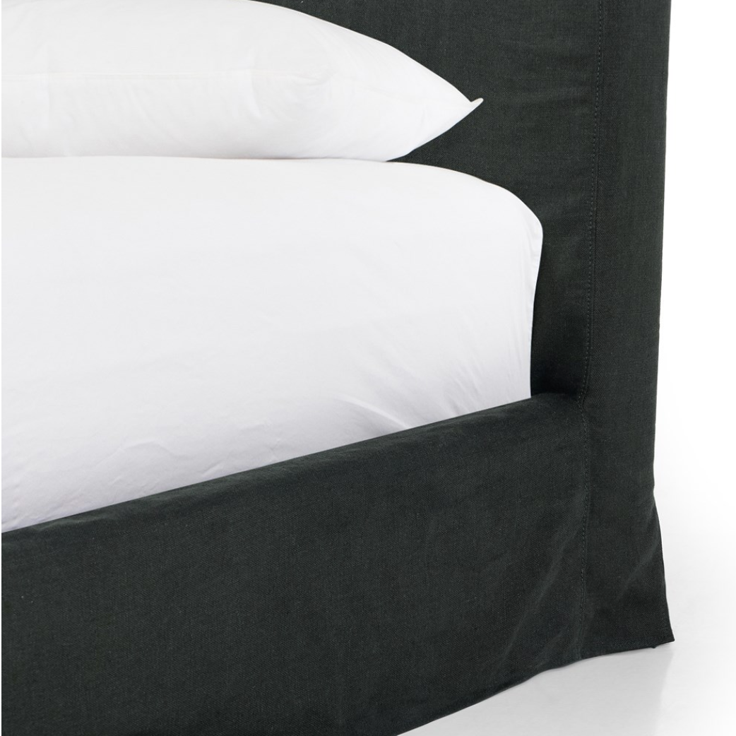 Daphne Pine Linen Slipcover Bed