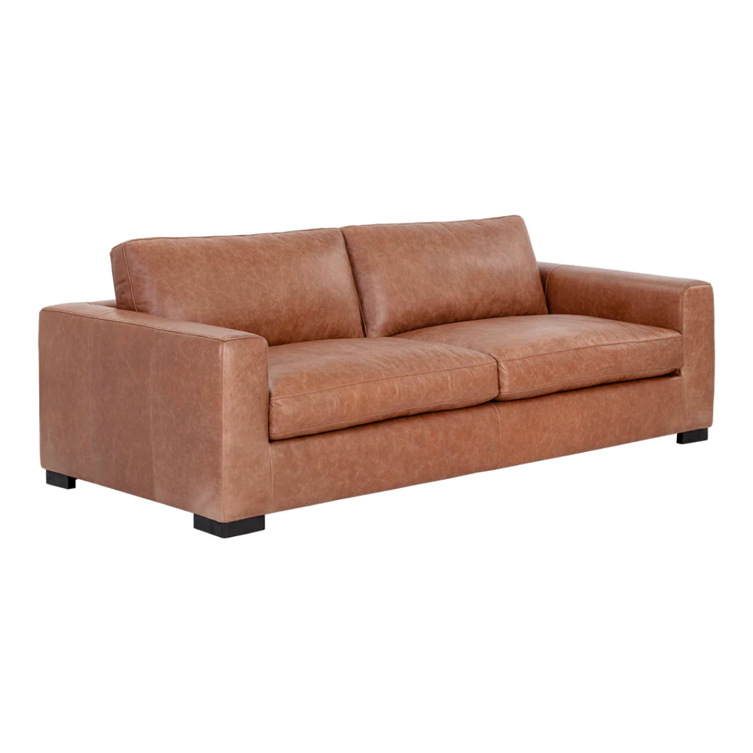 Baylor Camel Leather Sofa