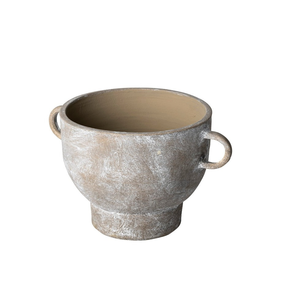 Deya Small Rustic Brown Ceramic Vase