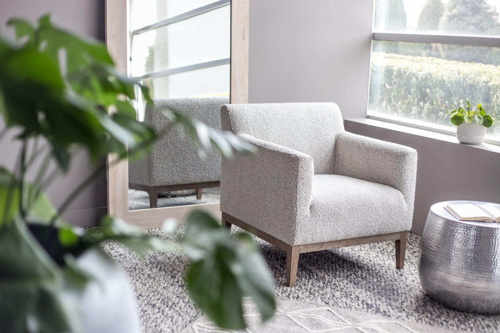 Ezra Chair – Grey Bouclé - Reimagine Designs - Armchair, new