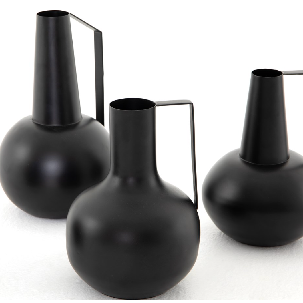 Aleta Black Vases, Set of 4