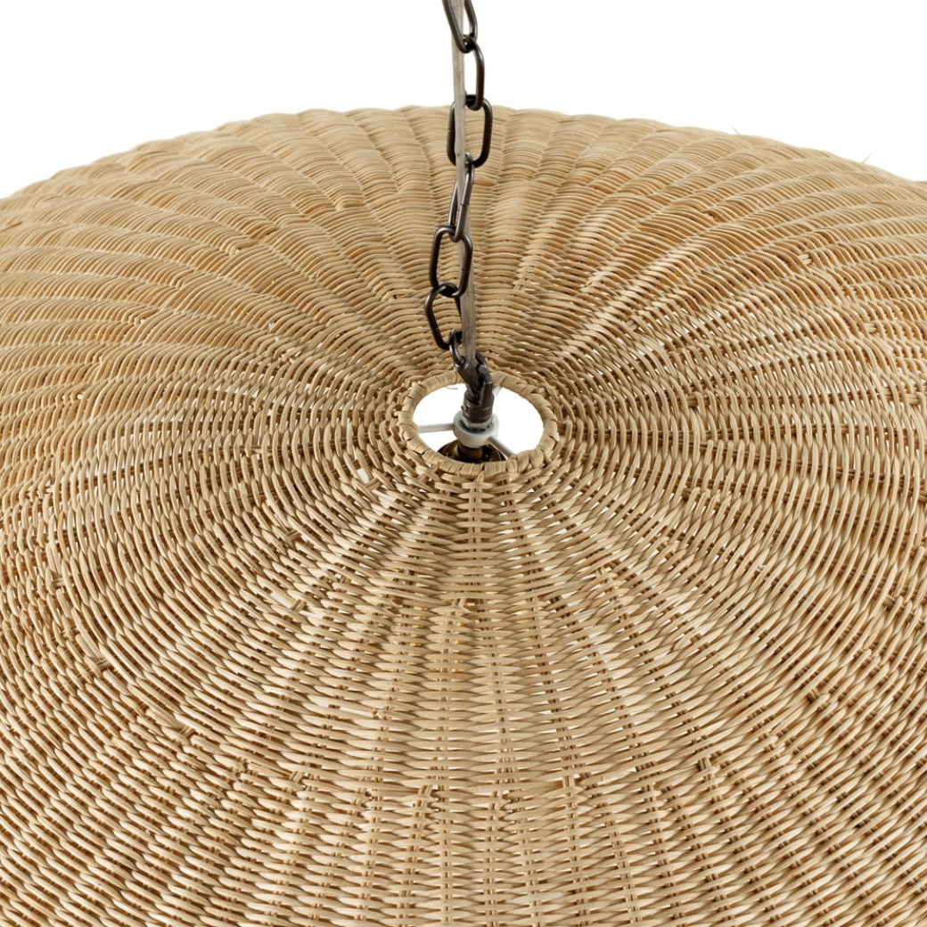 Overscale Natural Woven Rattan Pendant