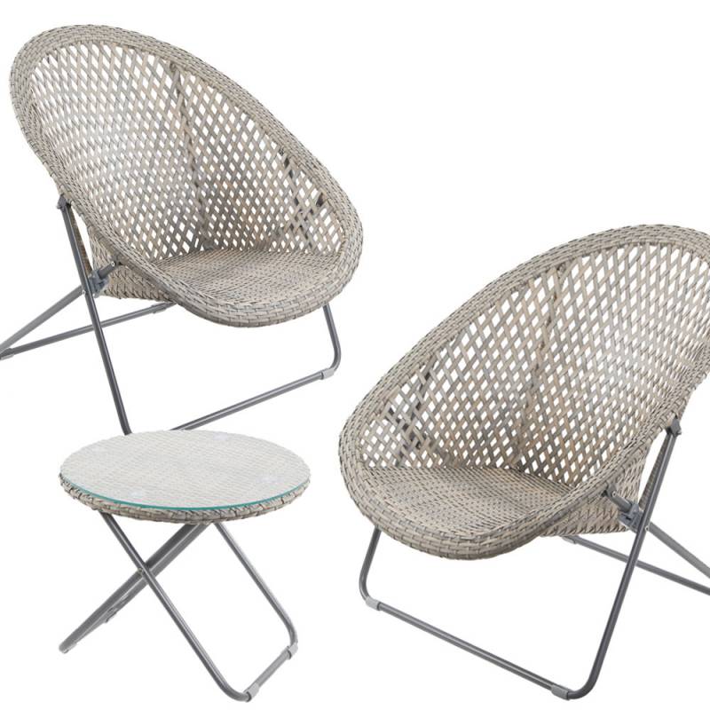 Rattan Chairs and Table Lounge Set