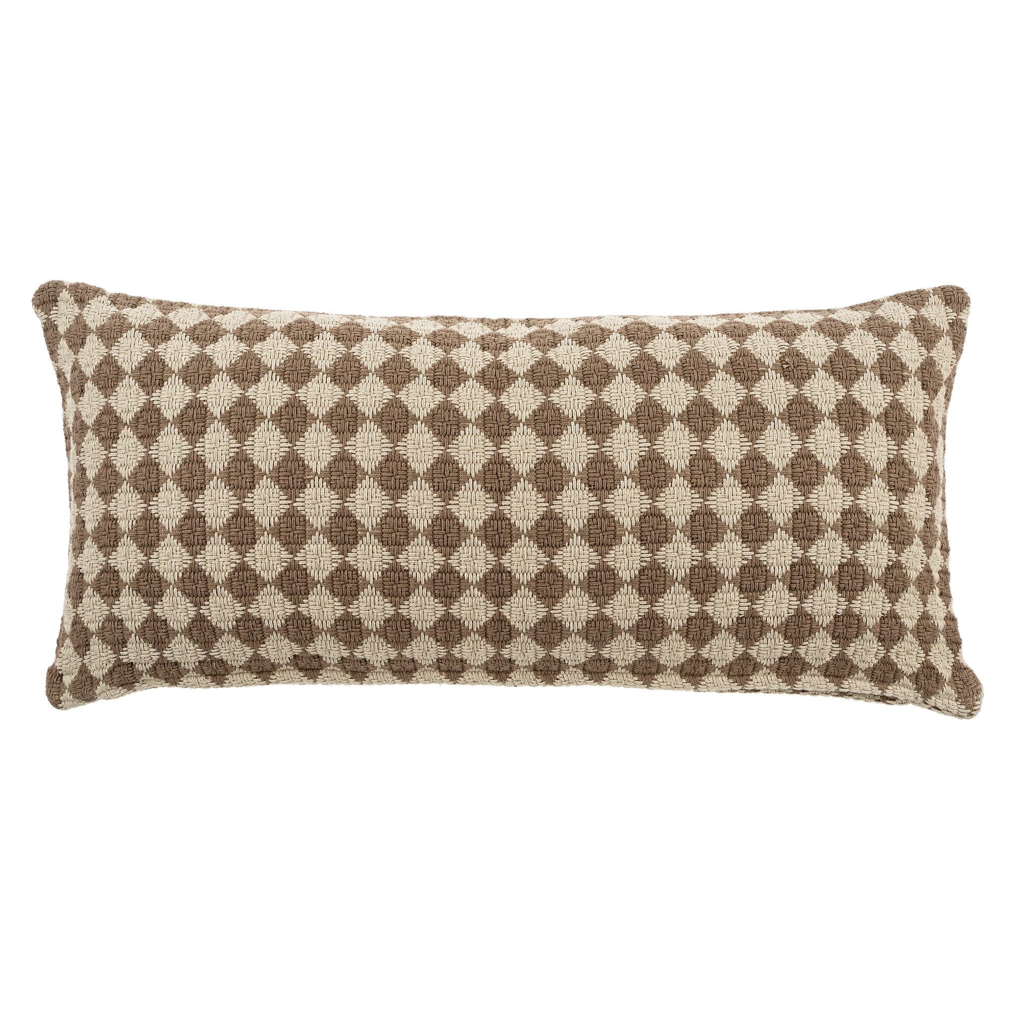 Indaba Check Weave Pillow Brown