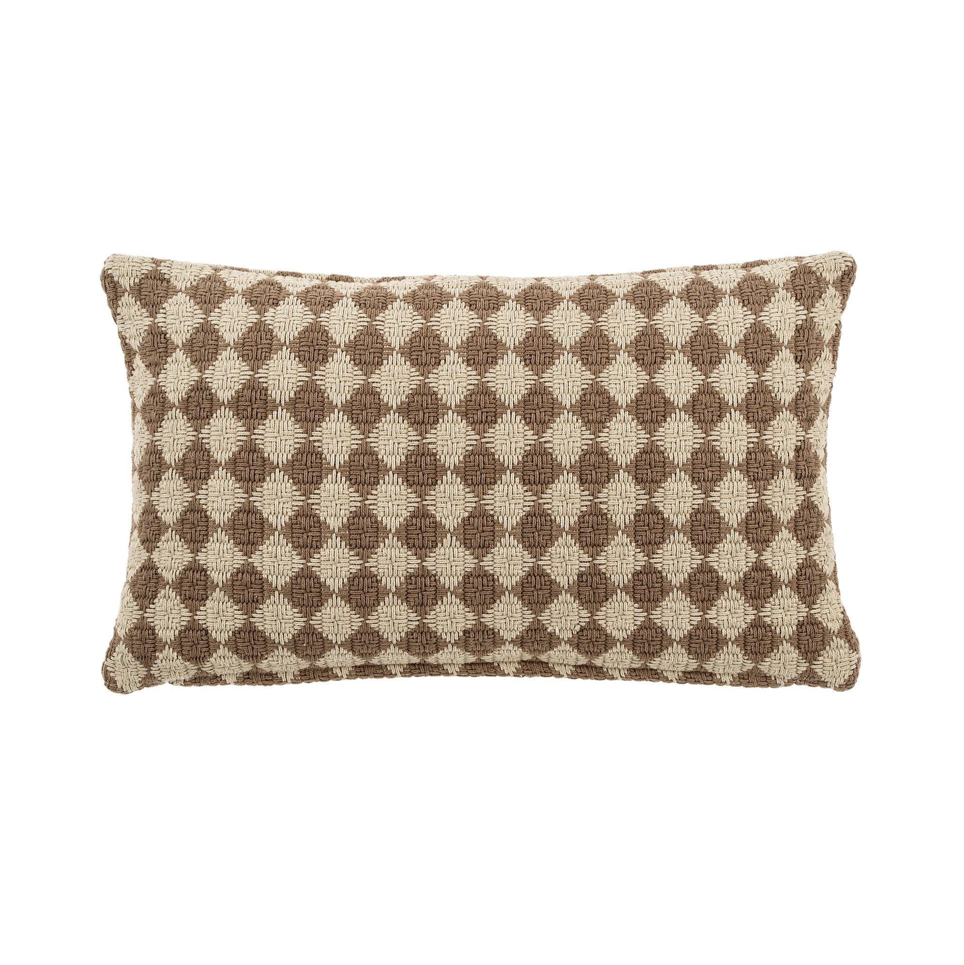 Indaba Check Weave Pillow Brown