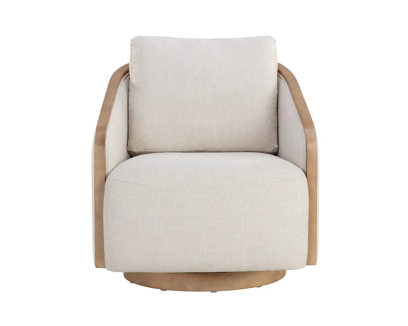 Tasia Linen Swivel Lounge Chair