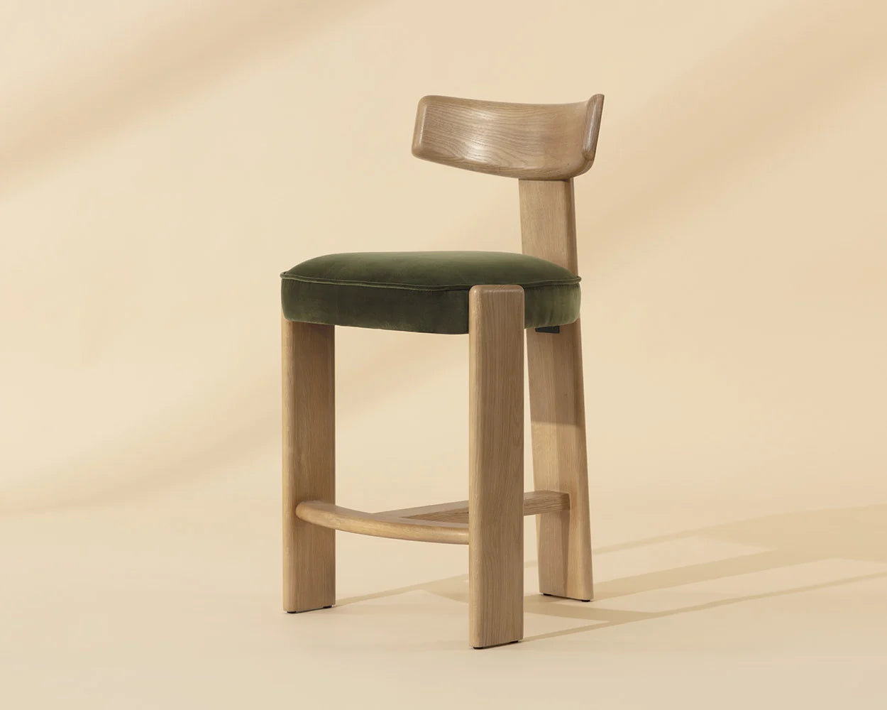 Horton Stool, Forest Green Rustic Oak