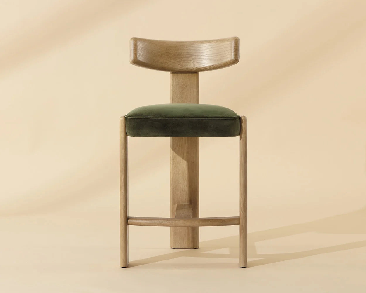 Horton Stool, Forest Green Rustic Oak