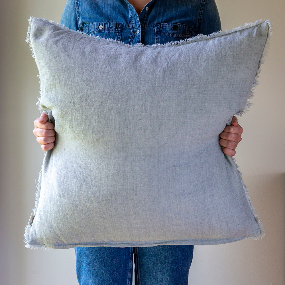 Lina Flint Grey Linen Pillow