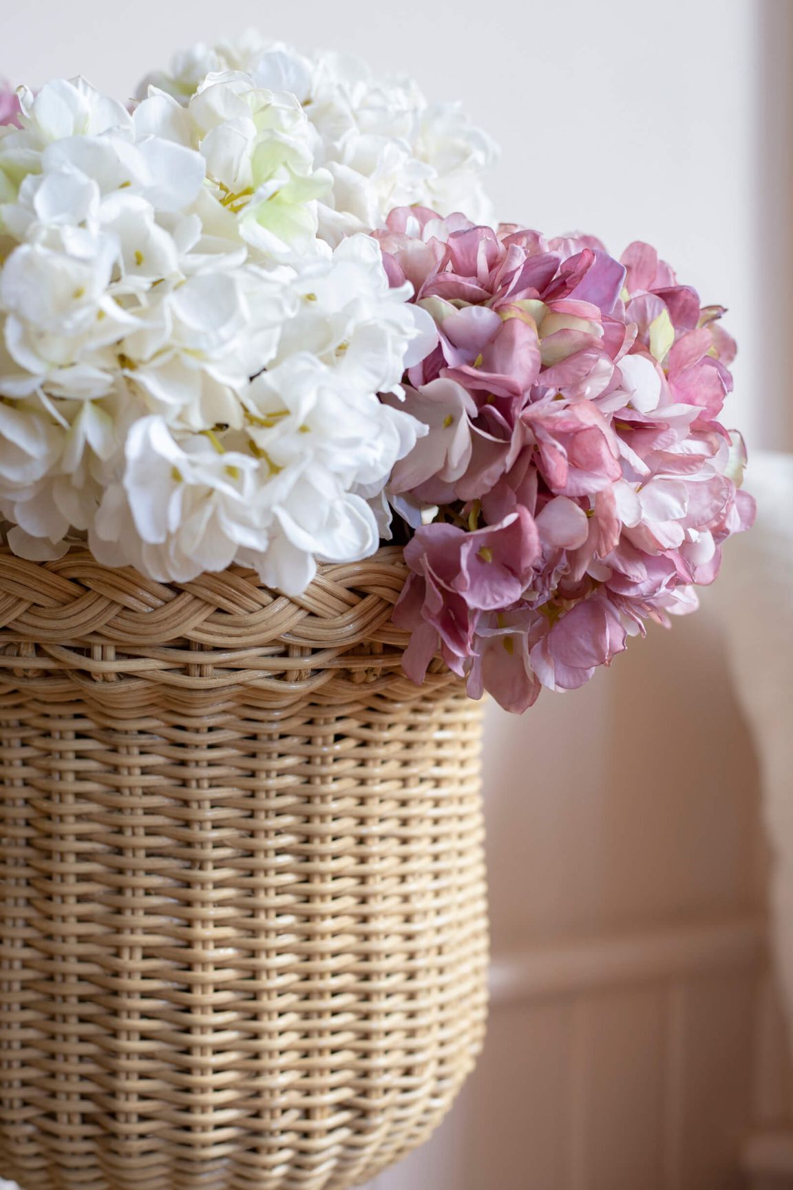 Braided Rattan Urn Planter & Pedestal Stand