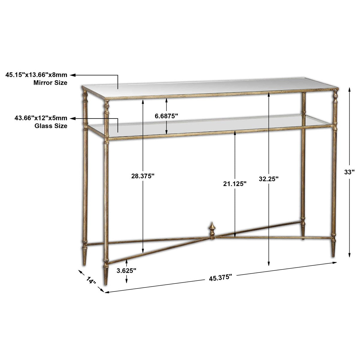 Henzler Antiqued Gold Table