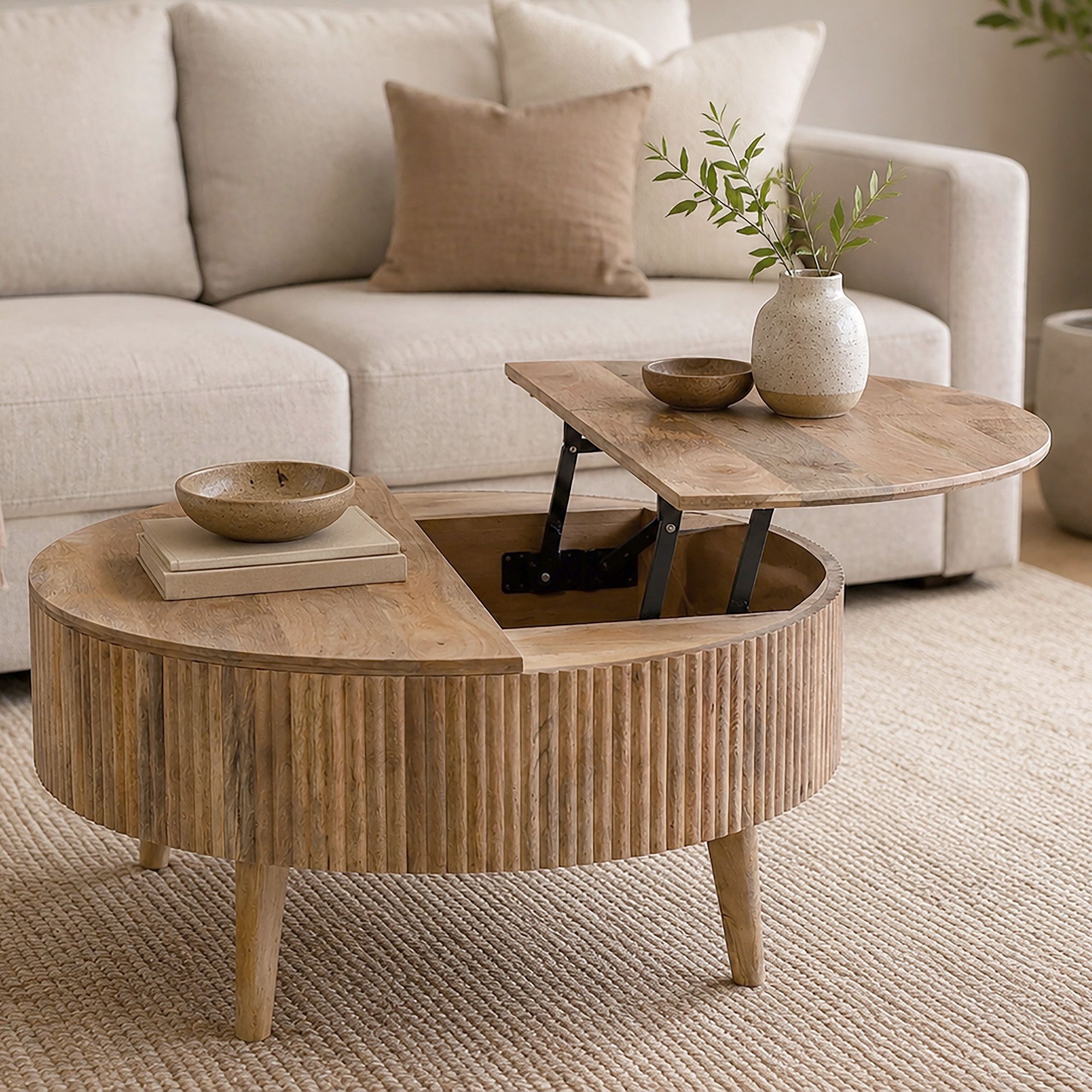 Balark Round Lift-Top Coffee Table