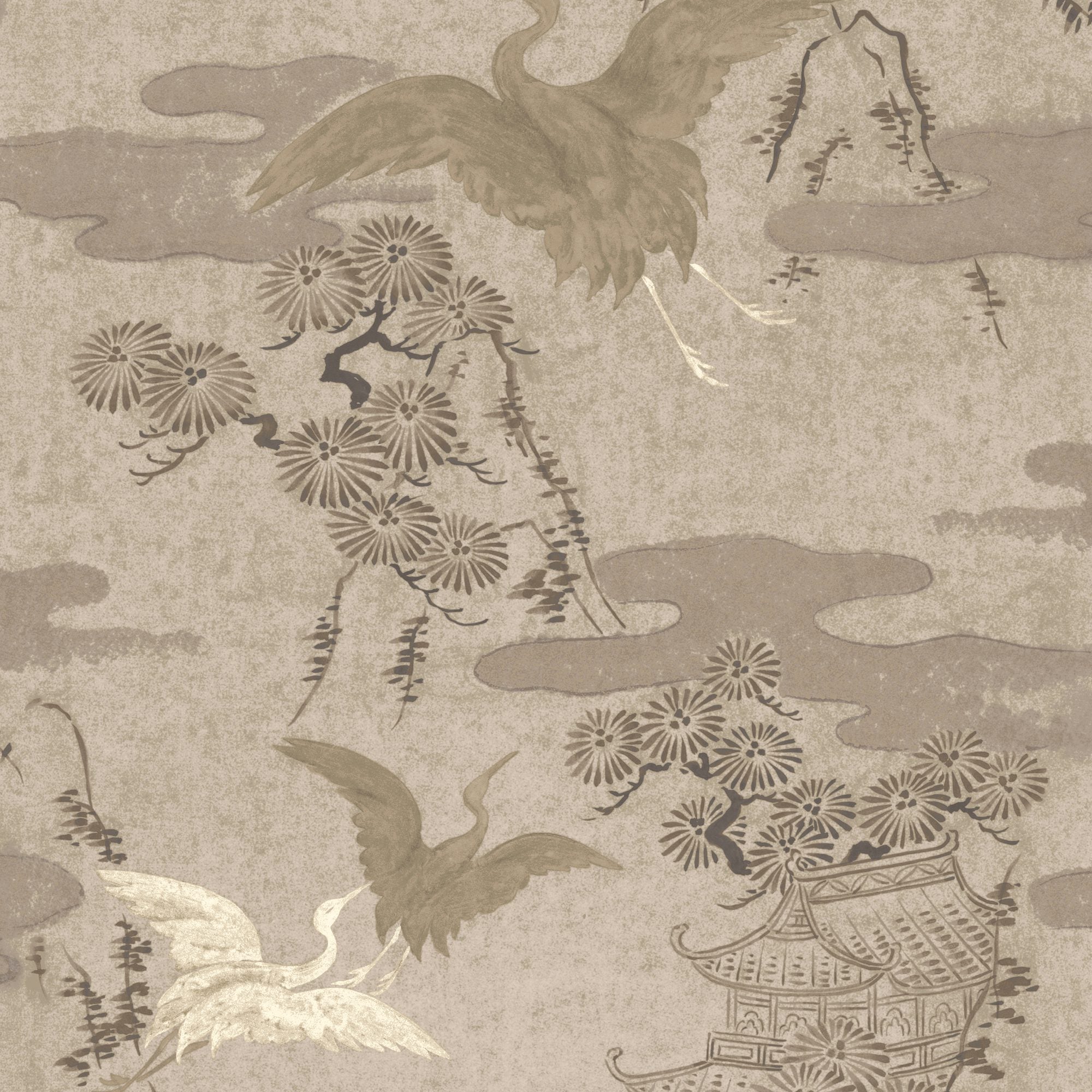 Vivid 3107 Chinoiserie Crane Wallpaper