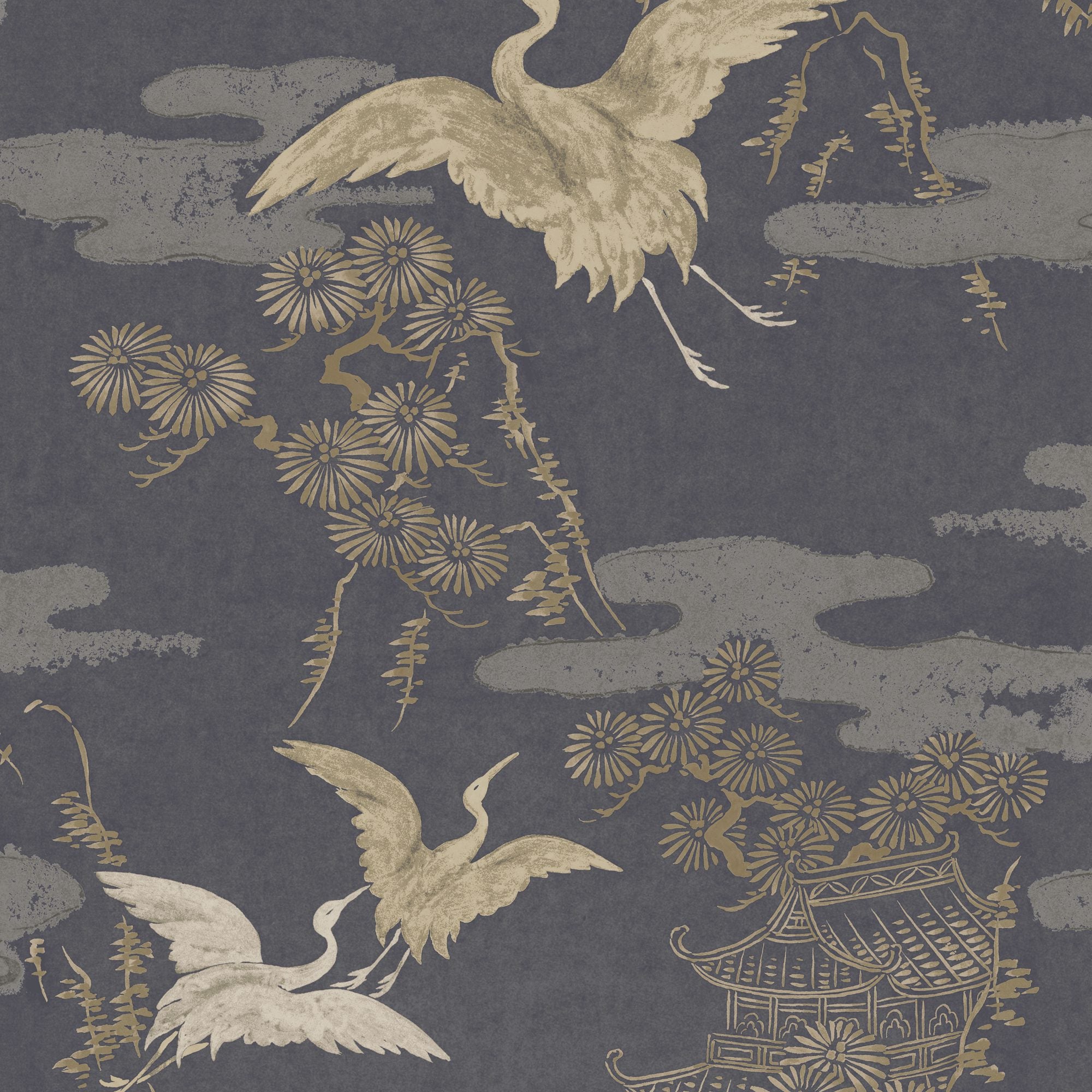 Vivid 3107 Chinoiserie Crane Wallpaper