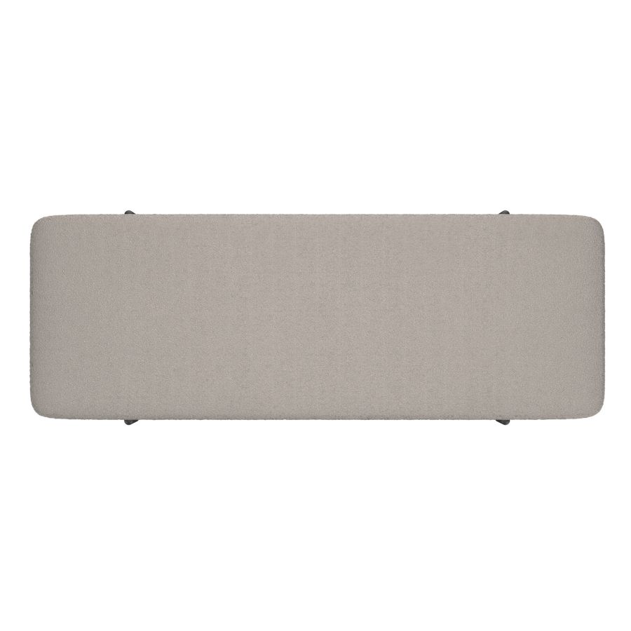 Erzo Warm Grey Storage Ottoman Bench