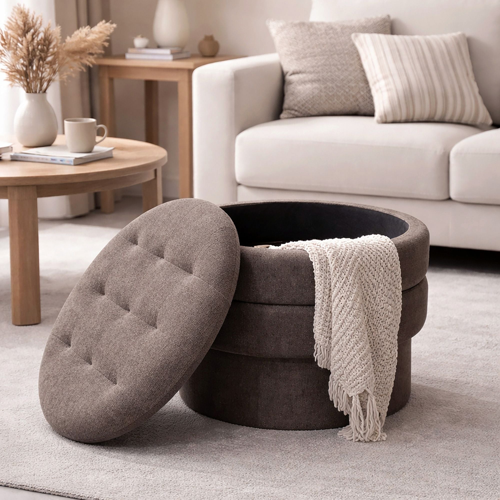 Kepler Round Storage Ottoman