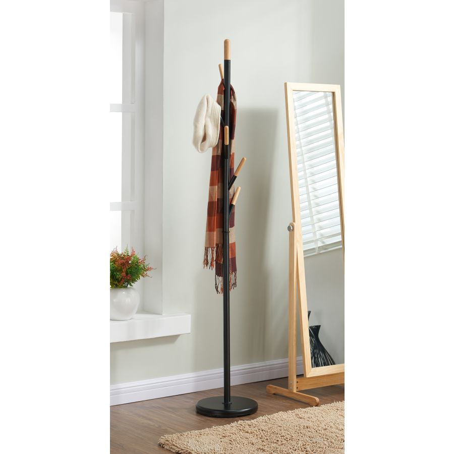 Tenley Black and Natural Coat Rack - Reimagine Designs - Coat Rack