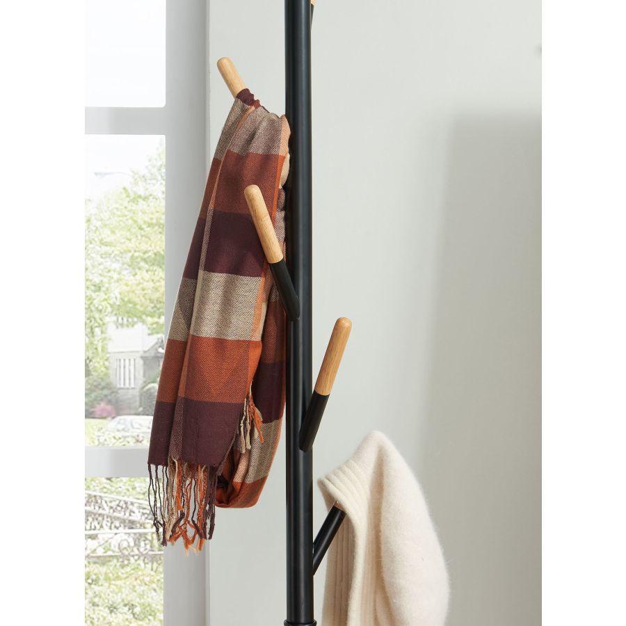 Tenley Black and Natural Coat Rack