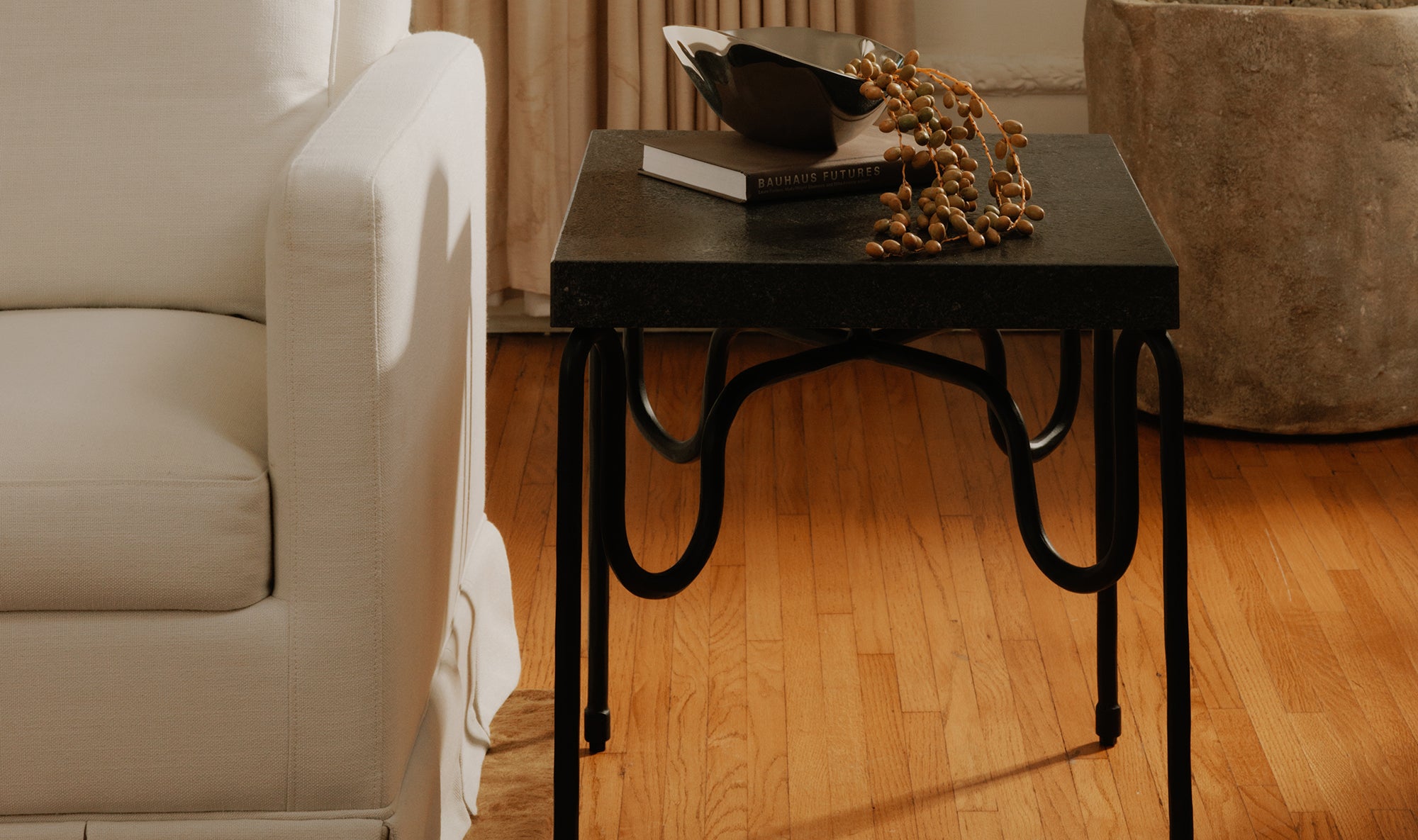 Getty Black Granite Side Table - Reimagine Designs - Interior Design - Fredericton