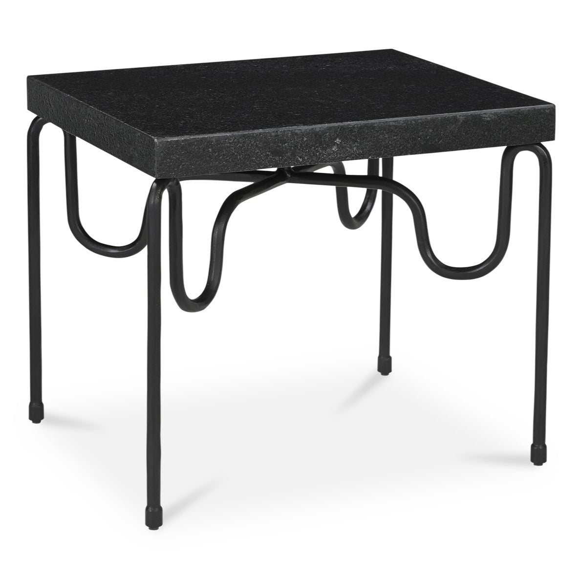 Getty Black Granite Side Table | Rustic Elegance | Reimagine Designs