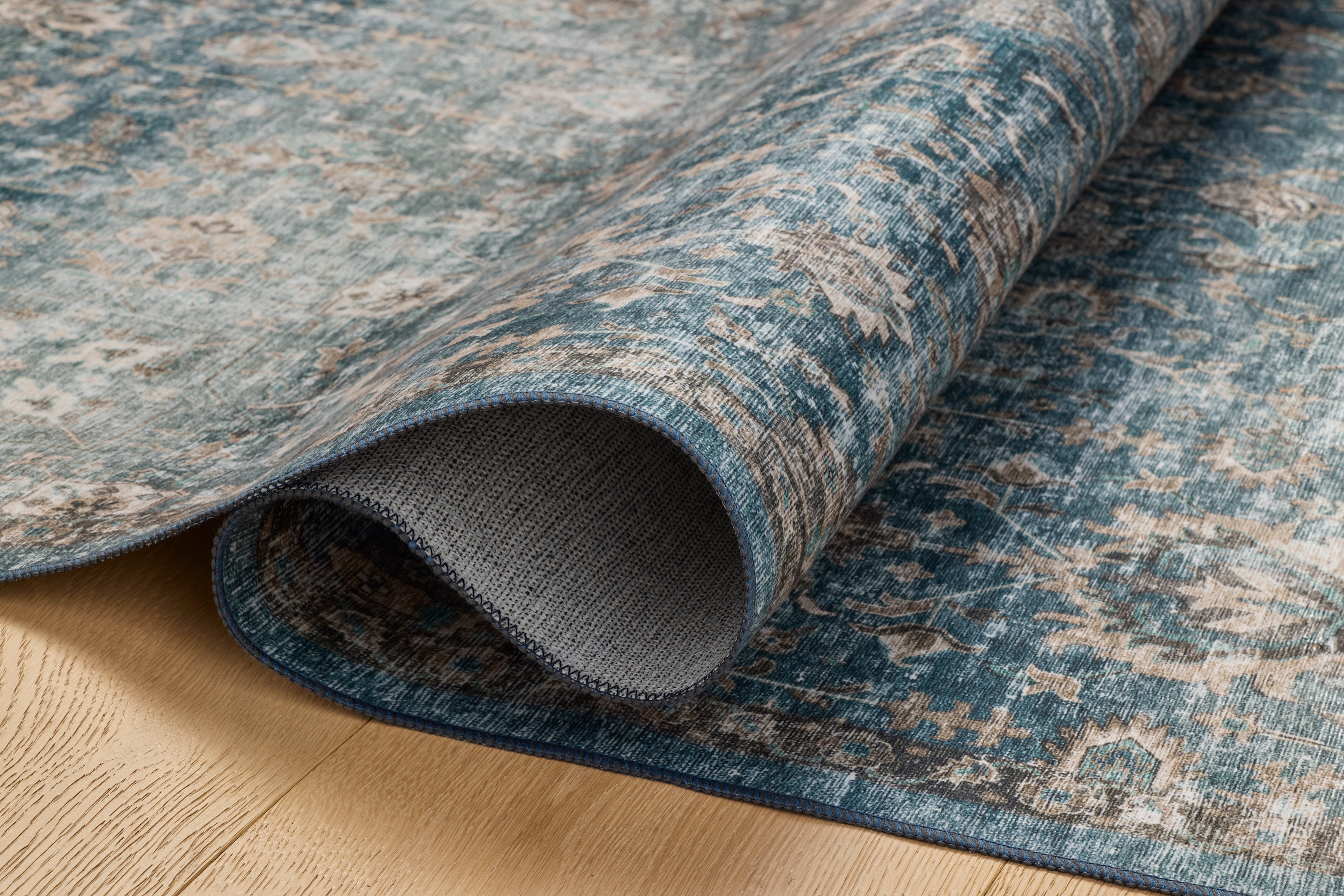 Anniston Lagoon Natural Washable Rug - Reimagine Designs - Rugs