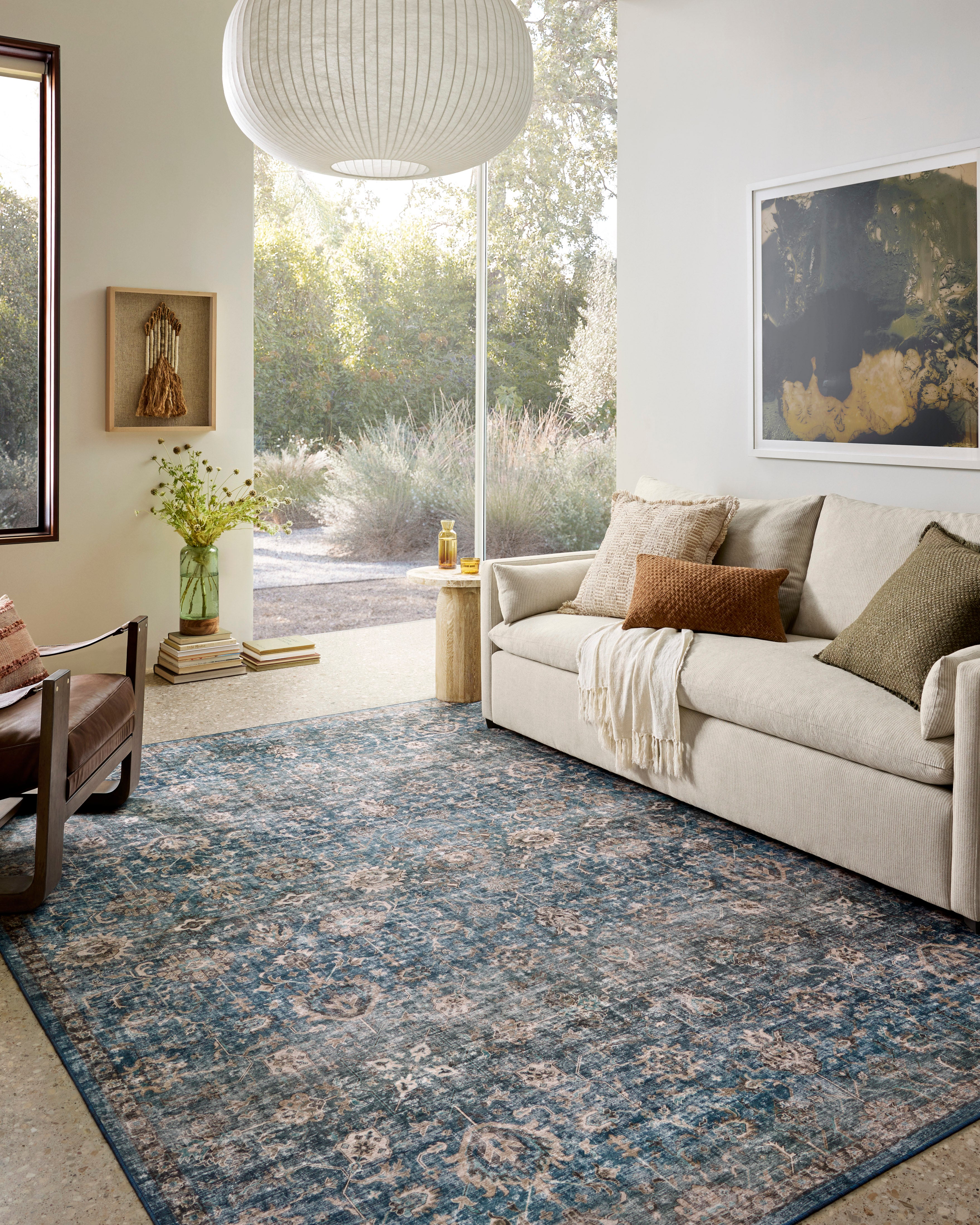 Anniston Lagoon Natural Washable Rug - Reimagine Designs - Rugs