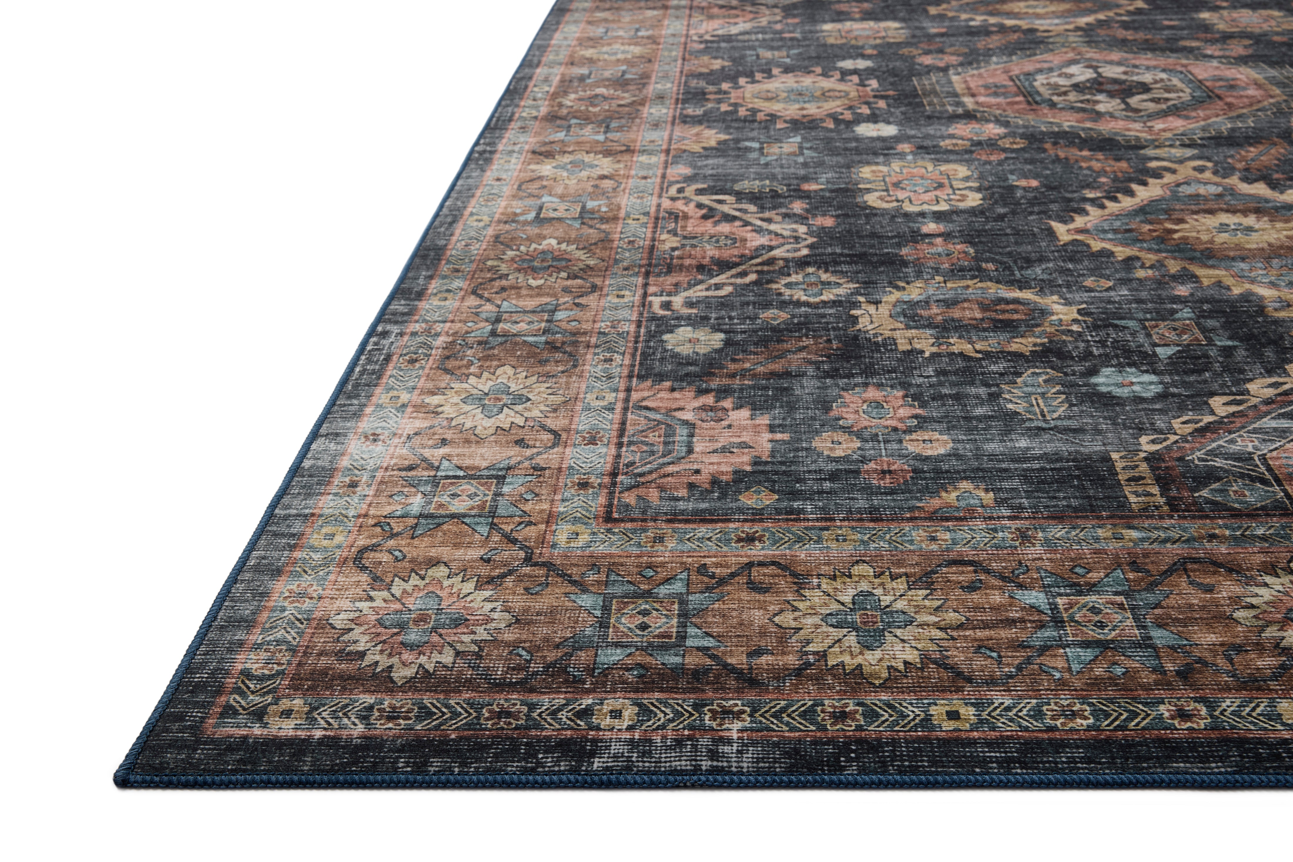 Anniston Denim Sunset Washable Rug