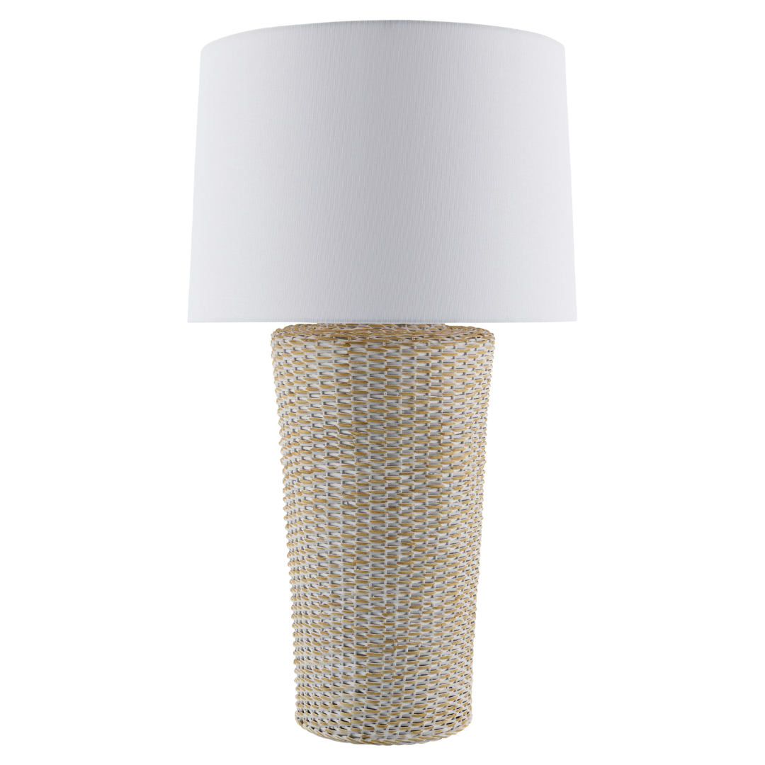 Allura White Rattan Table Lamp