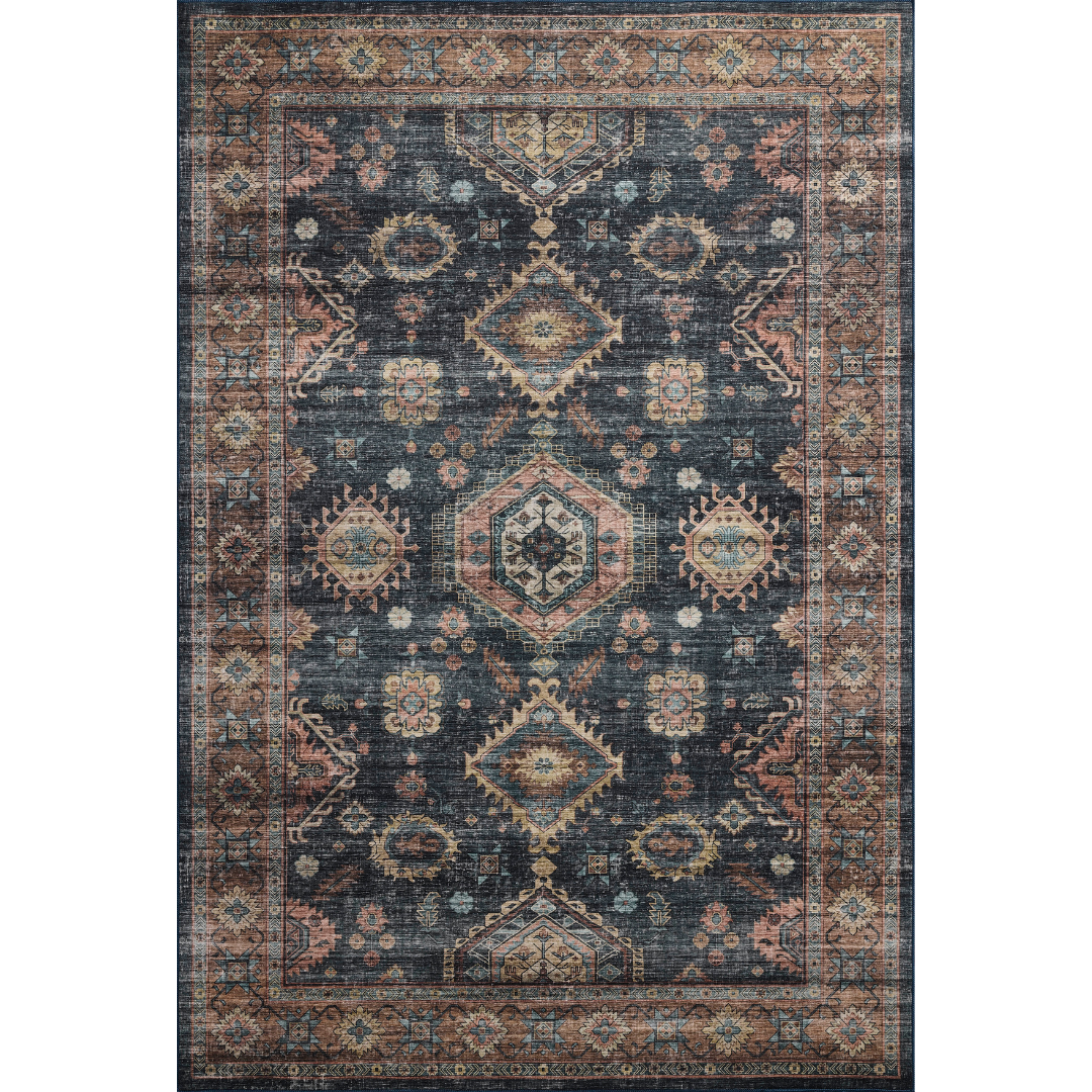 Anniston Denim Sunset Washable Rug