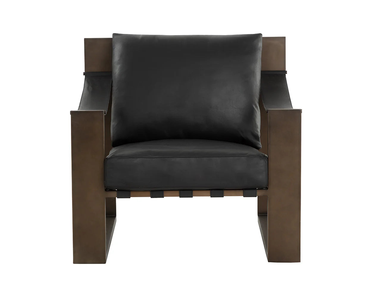 Berke Black Leather Lounge Chair