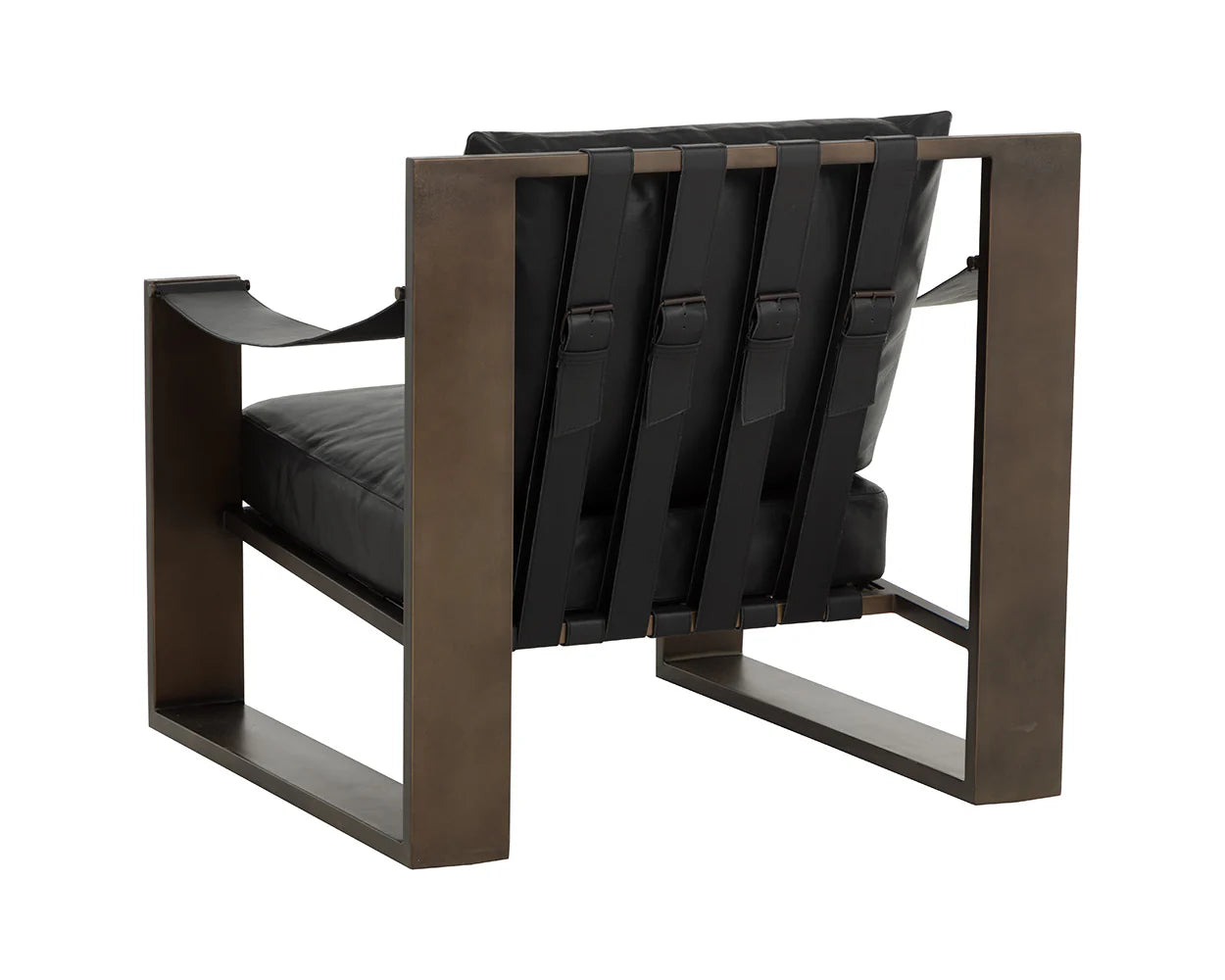 Berke Black Leather Lounge Chair