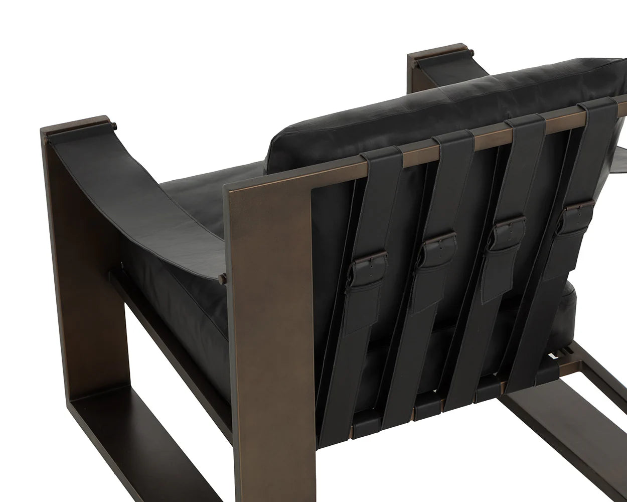 Berke Black Leather Lounge Chair
