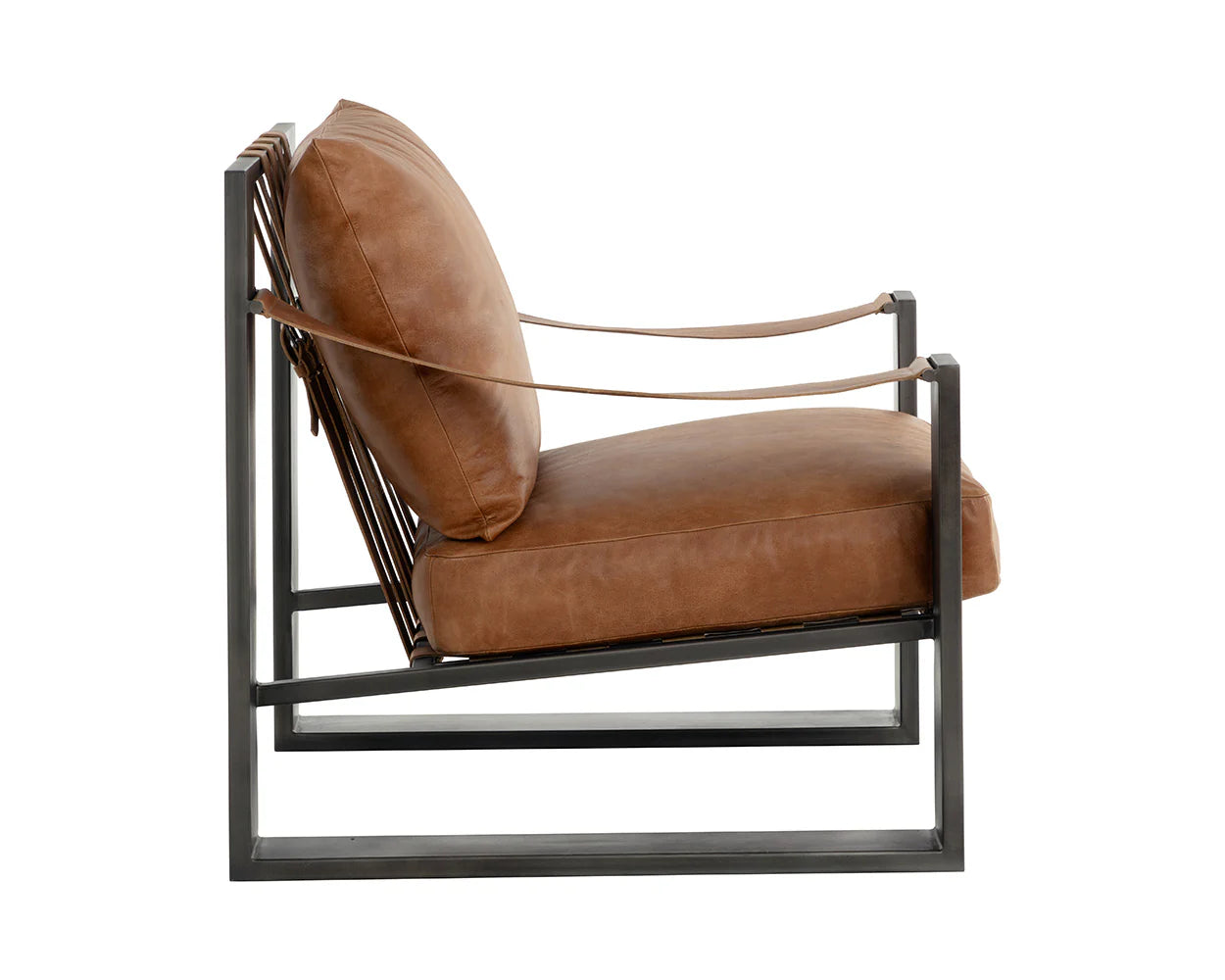 Berke Tan Leather Lounge Chair