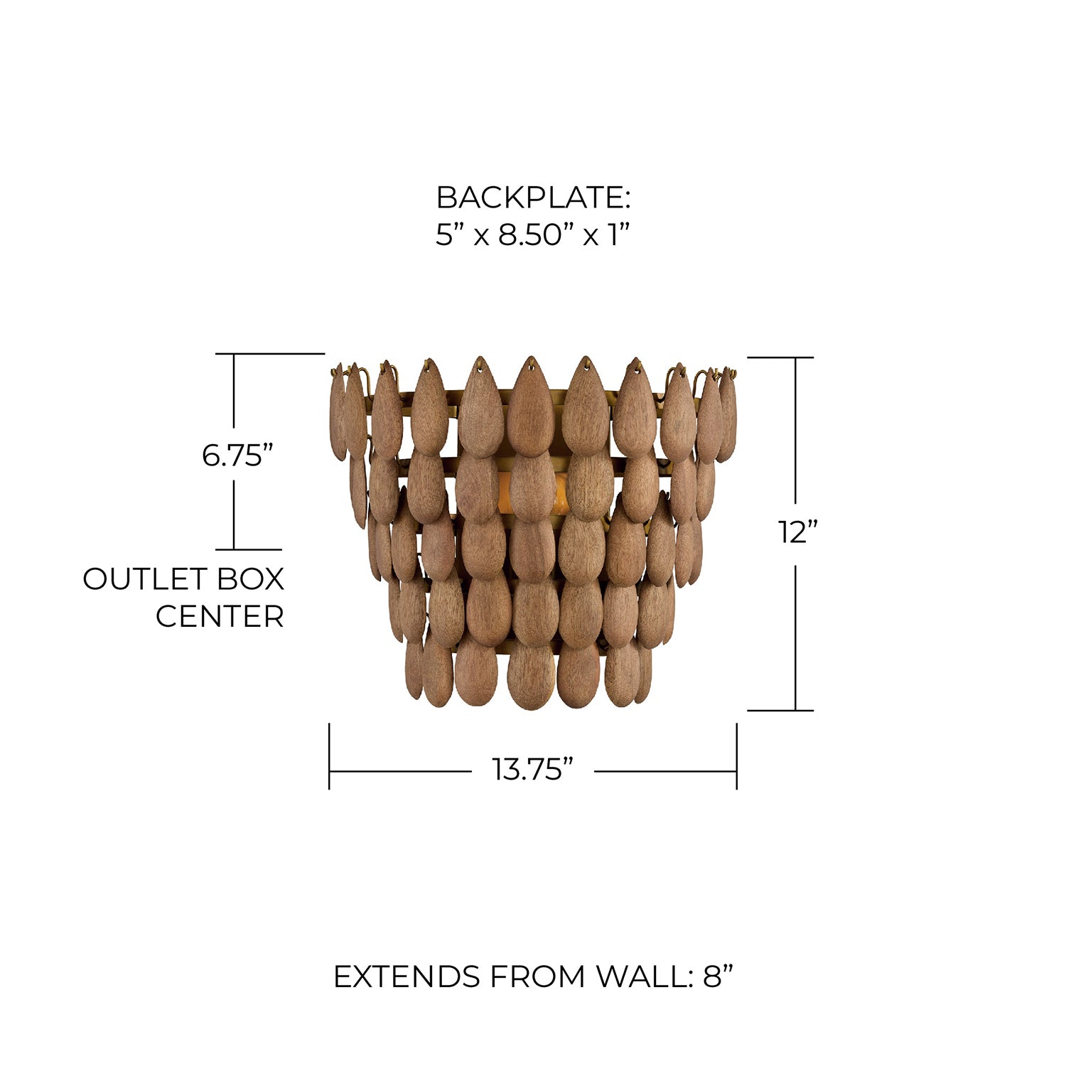 Capital Lighting Ravi Wood Sconce 654411LW
