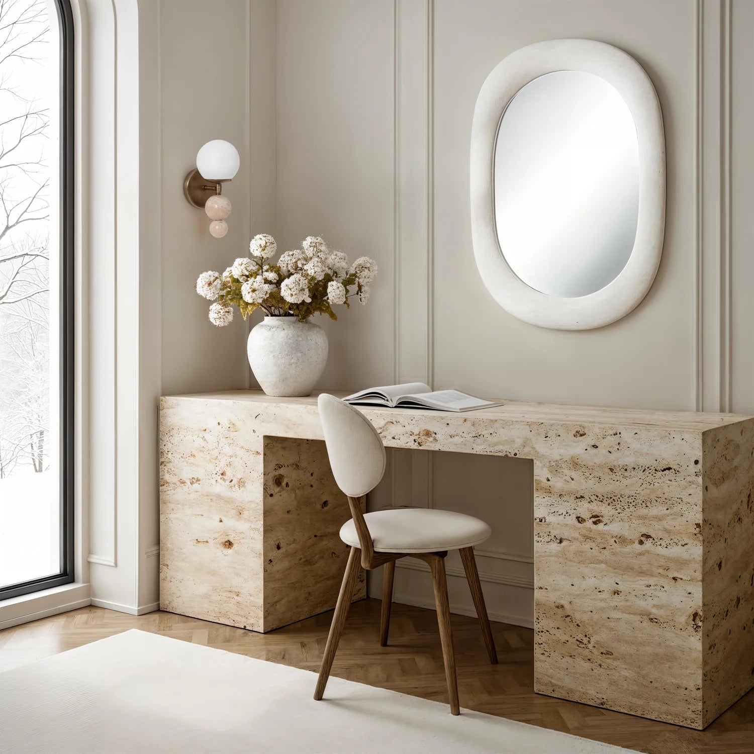 Celestia Travertine Wall Sconce