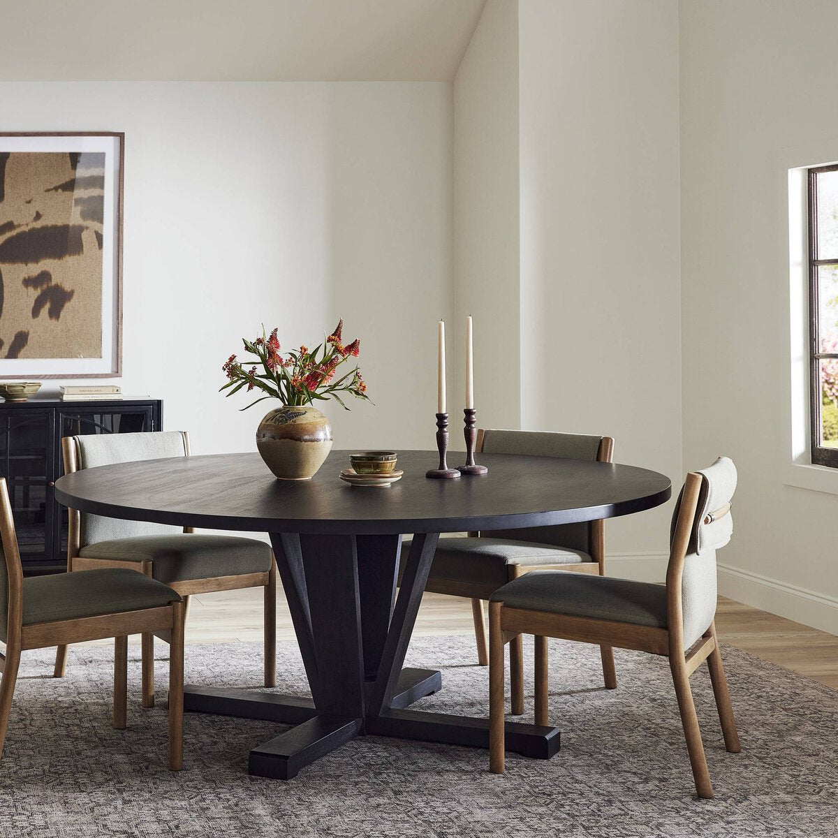 Cobain Flint Black Wood Dining Table