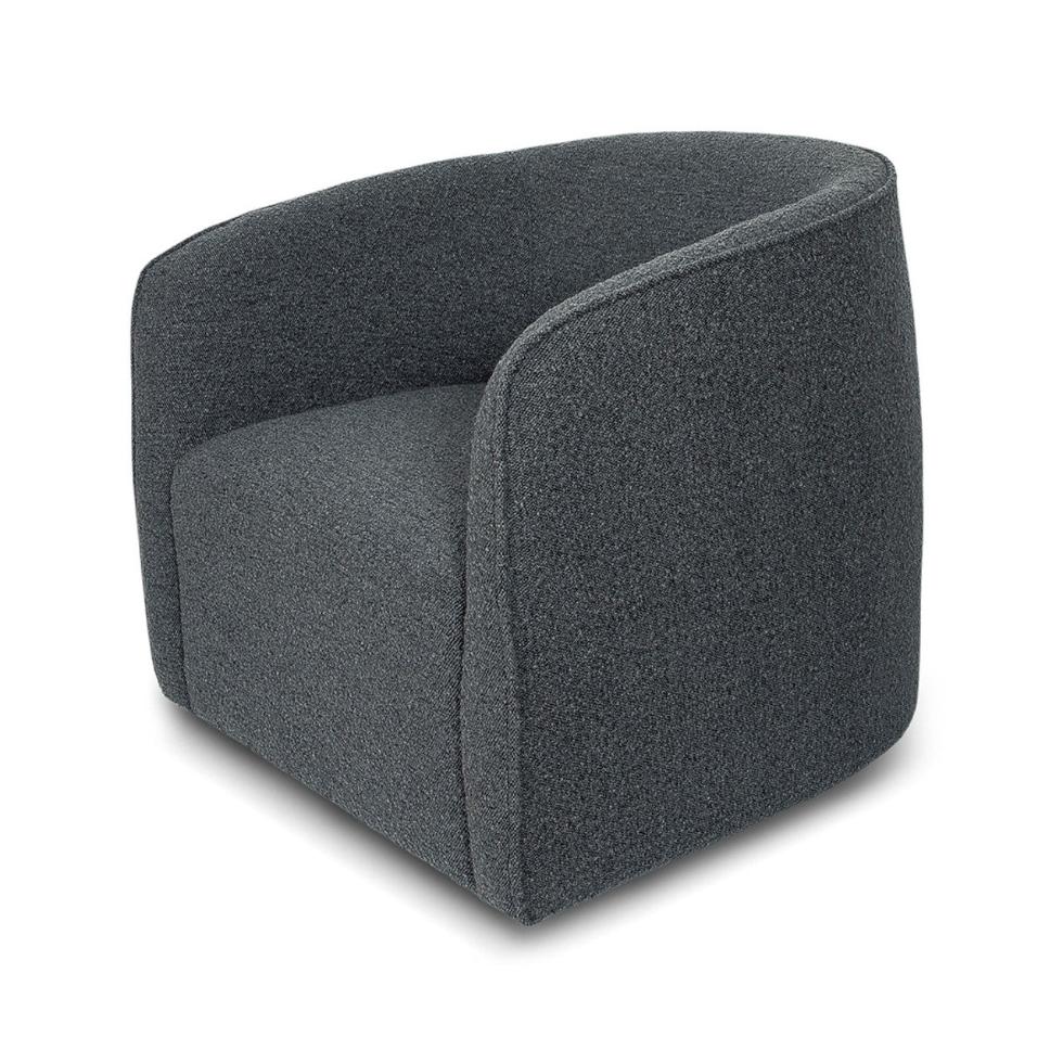 Evita Slate Boucle Swivel Chair