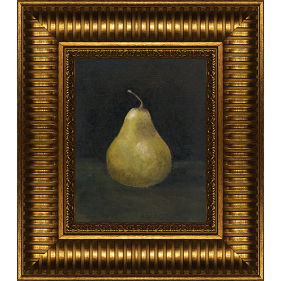 Green Pear Framed Oil Print Painting