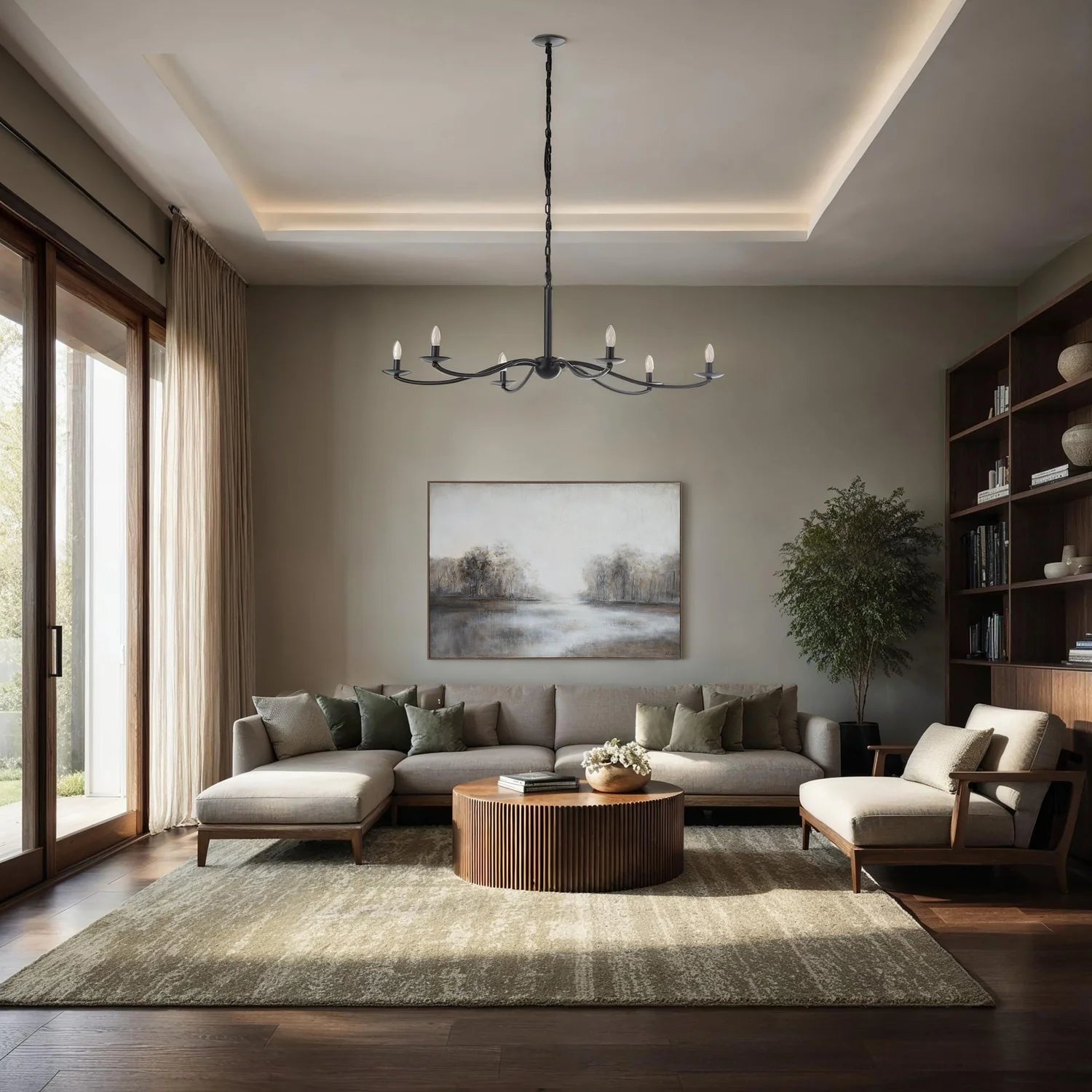 Landen Black 6 Light Chandelier
