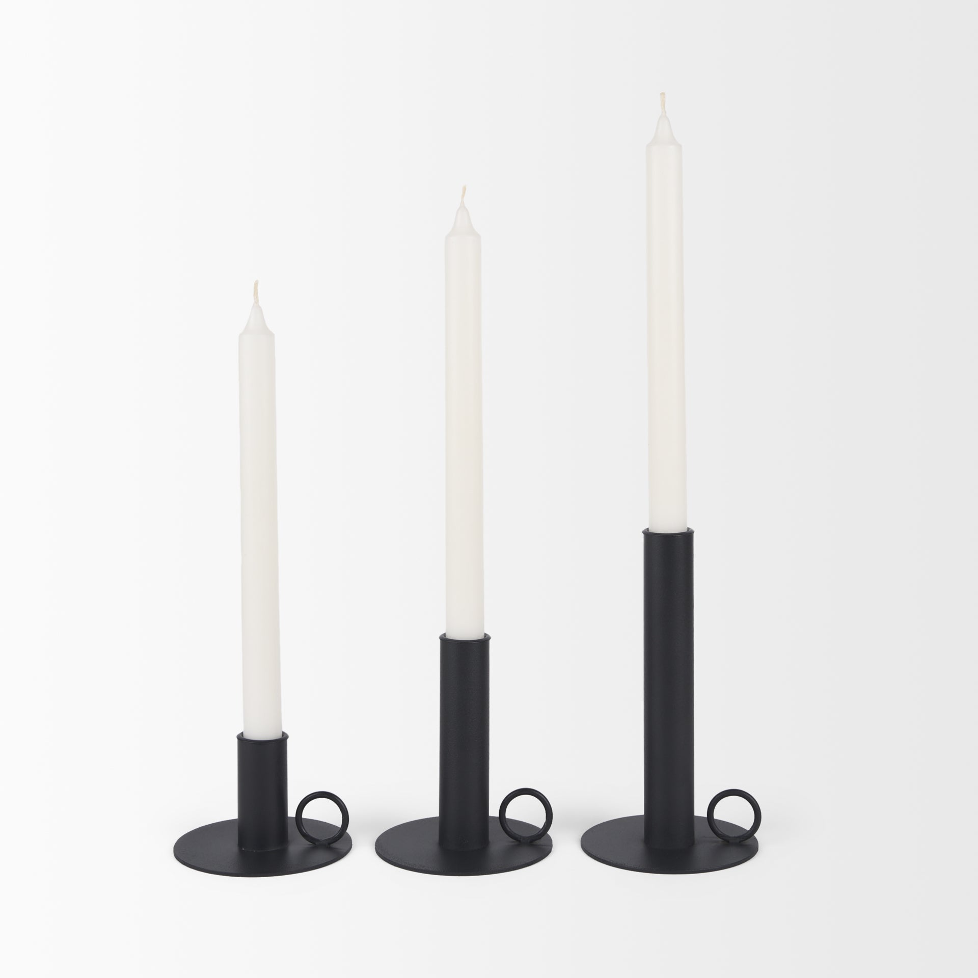 Matte Black Metal Candle Holders - Reimagine Designs