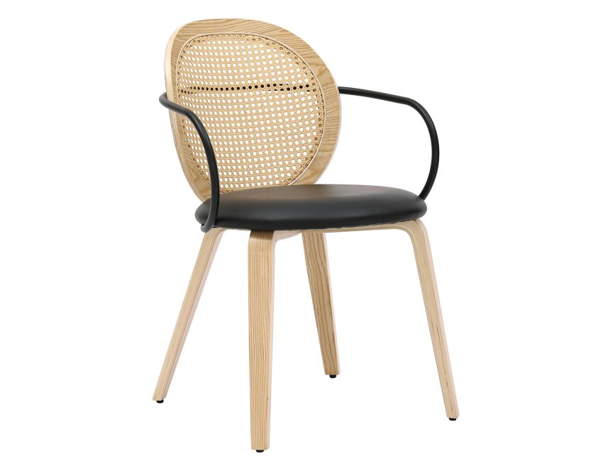 Orias Dining Chair, Set of 2 in Light Oak and Black