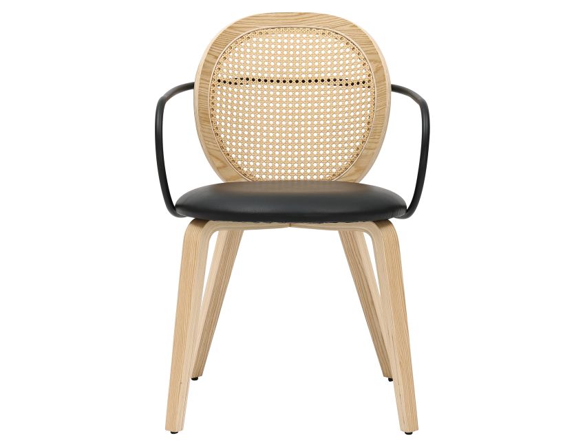 Orias Dining Chair, Set of 2 in Light Oak and Black