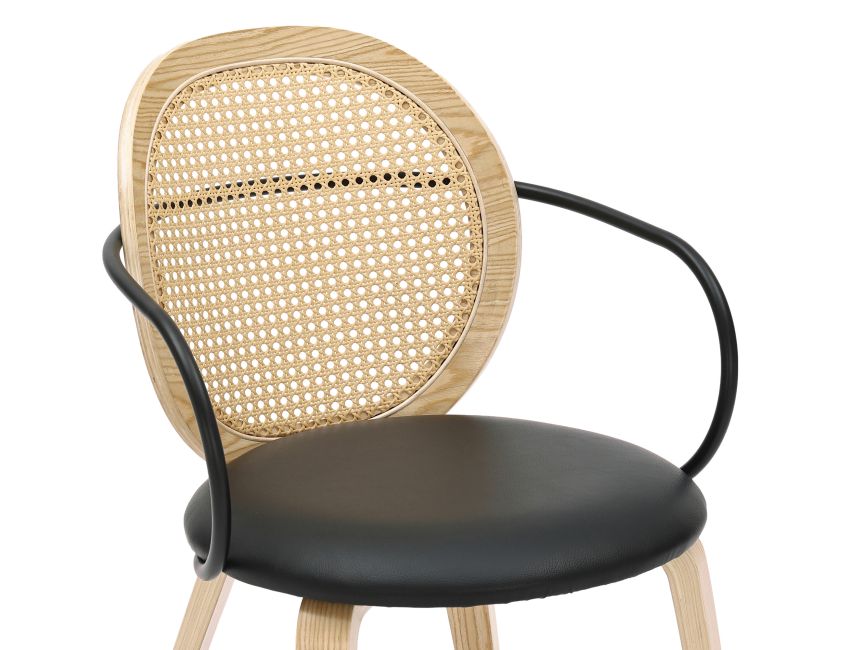Orias Dining Chair, Set of 2 in Light Oak and Black