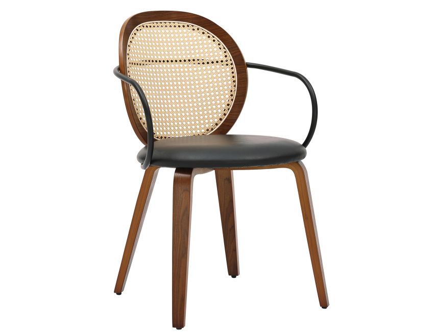 Orias Dining Chair, Set of 2 in Walnut and Black